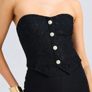 Generation Love Black Lace Bustier Tube Top NWT